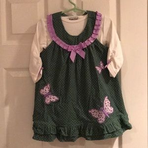 Girl’s 2-piece set, jumper and shirt, size 2T